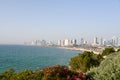 Top view of Tel Aviv embankment from Old Jaffa, Israel , Royalty Free Stock Photo