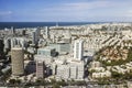 Top view of Tel Aviv from the observation deck of the round tower Azriel center