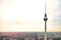 Top view of Television tower Fernsehturm in Berlin Royalty Free Stock Photo