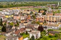 Top view of the Tenero village, in the district of Locarno, Ticino, Switzerland. Royalty Free Stock Photo