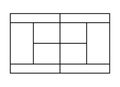 Top view of tennis court. Diagram of tennis court. Outline illustration. Tennis field scheme symbol Royalty Free Stock Photo