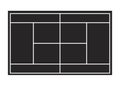 Top view of tennis court. Diagram of tennis court. Outline illustration. Tennis field scheme symbol Royalty Free Stock Photo