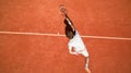 Top view of tennis player in action Royalty Free Stock Photo