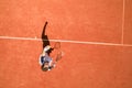 Top view of tennis player Royalty Free Stock Photo