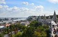 Top view from terrace of Fisherman\'s Bastion on the Castle hill to central part of Budapest city, Hungary Royalty Free Stock Photo