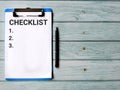 Top view text checklist with numbering Royalty Free Stock Photo