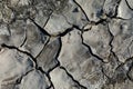 Top view of the texture of a cracked part of a mud volcano Royalty Free Stock Photo