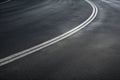 Top view, texture of an empty asphalt road, with markings