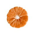 Top view of textured ripe citrus orange slice isolated on white background Royalty Free Stock Photo
