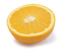 Top view of textured ripe slice of orange citrus Royalty Free Stock Photo