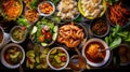 Top view of a Thai street food on table Royalty Free Stock Photo