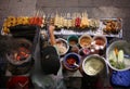 Top view of a Thai street food vendor in Bangkok, Thailand Royalty Free Stock Photo