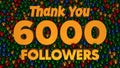 Thank You 6000 Followers 3d Text On Gold Green Blue Red Metal Ball Pit Balls Background 3d Rendering