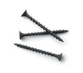 Top view of three black drywall screws