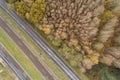 Top view of three parallel roads, transportation concept. Spain Royalty Free Stock Photo