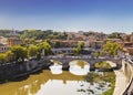 Top view of the Tiber and the bridges across it, Rome