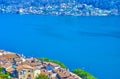 Lake Lugano between Morcote and Brusino Arsizio villages, Switzerland