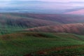 Top view of tillage fields on the slopes of Moravian land