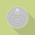 Top view tin can icon, flat style Royalty Free Stock Photo