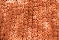 Top view of Tiramisu with cacao powder on it. Close up of cacao surface and texture