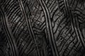 Top view of tire texture tracks on black ground