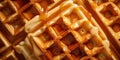 Top view to a baked, fresh waffles, food concept