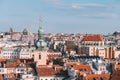 Top view to red roofs skyline of Prague city Czech republic Royalty Free Stock Photo