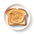 Top view of toast with peanut butter.