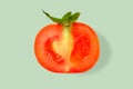 Top view Tomato isolated on green background