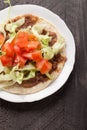 Top view of tostada