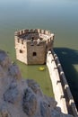 Top view of the tower from which cannons roared and visitors in Golubac fortress, Serbia.