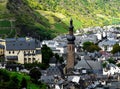 Top view of town Cochem in the wine valley of the Moselle