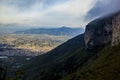 Top view of a town near vesuvius volcano road to sorrento town s Royalty Free Stock Photo