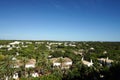 Top view of the tradional luxury villas with green garden