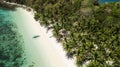 Awesome aerial view of isolated islands in the Philippines. Island hopping tour in Port Barton, Palawan Royalty Free Stock Photo