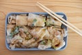 traditonal Cantonese food of cheong fun or rice noodle rolls