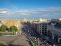 Top view of traffic jam in big city Moscow Royalty Free Stock Photo