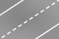 Top view of traffic white line marking on metal platform, abstract background