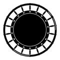 Top view trampoline icon, simple style