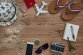 top view of travel gadgets