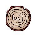 Top view tree stump cartoon icon. Isolated tree trunk cut graphic symbol Royalty Free Stock Photo