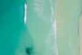 Top view of tropical beach with blue ocean water, aerial view Royalty Free Stock Photo