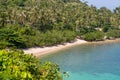 Top view on the tropical beach scenery in Thailand, Phangan Royalty Free Stock Photo