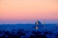 The top view of Turkistan city in twilight time Royalty Free Stock Photo