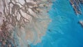 Top view of the turquoise water of a mountain lake Royalty Free Stock Photo