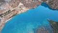 Top view of the turquoise water of a mountain lake Royalty Free Stock Photo