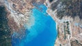 Top view of the turquoise water of a mountain lake Royalty Free Stock Photo