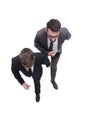 Top view. two business people stepping forward Royalty Free Stock Photo