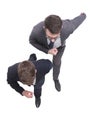 Top view. two business people stepping forward Royalty Free Stock Photo