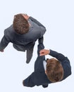 top view. two business people stepping forward Royalty Free Stock Photo